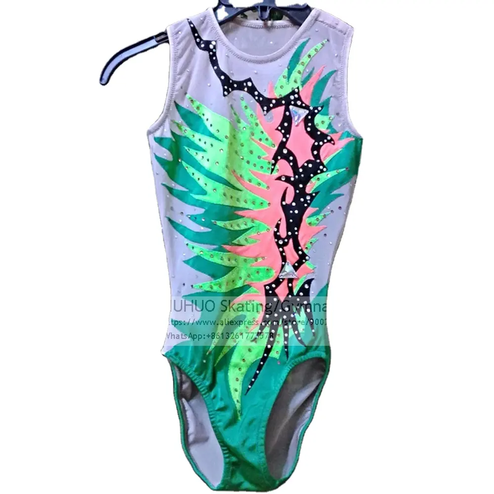 Girls Synchronized Swimming Suits High Waisted Women Swimsuit Performance suit Rhythmic Gymnastics Dance Leotards Competition