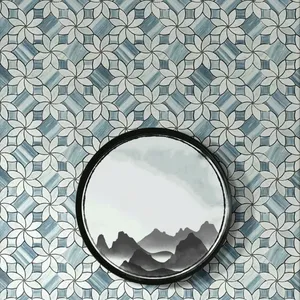 Azulejos de mosaico de mármore para banheiro, piso interno e externo, novo design, preço com jato de água, novo design