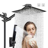 Ensemble de douche mural thermostatique moderne en laiton à poignée unique avec fonction pause et jet en céramique intégré