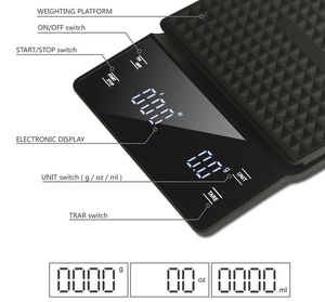 Chính Xác Đa Chức Năng Điện Tử Nhà Bếp Thực Phẩm Quy Mô Xách Tay Mini Kỹ Thuật Số Cà Phê Quy Mô Với Hẹn Giờ 3Kg - Product Image 4