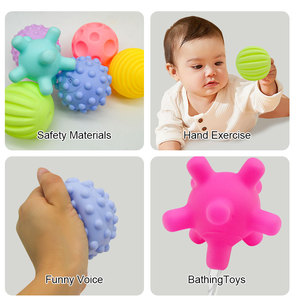 Boules sensorielles en silicone pour bébé, sans BPA, <span class=keywords><strong>6</strong></span> pièces, à picots, à mâcher, à presser, souples, pour la préhension, entraînement de la perception tactile - Product Image 3
