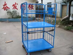 Bon prix Charge 500 kg Entrepôt pliant roulant transport de marchandises cage à palettes en métal conteneur à roulettes avec roues