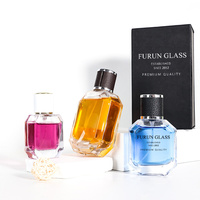 Bouteille de parfum arabe en verre bon marché personnalisée en gros 100 ml 50ml de luxe avec emballage en boîte