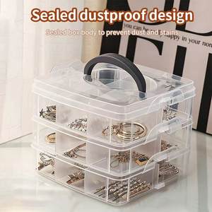 Boîte de rangement en plastique transparente Offre Spéciale forme rectangulaire carrée transparente avec diviseurs étui à bijoux en PP d'injection à bas prix - Product Image 5