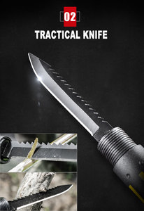 تصميم جديد متعدد الوظائف ، فولاذ كربوني ، مجرفة بقاء التخييم في الهواء الطلق - Product Image 6