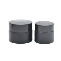Luxuriöse 5g 10g 15g 20g 30g 50g 100g Matt-Schwarze Glas-Hautpflege-Dose Runde Kosmetikverpackung Creme-Behälter mit Schraubdeckeln