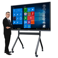 Tableau blanc interactif intelligent de 55, 65, 75, 85, 86 et 110 pouces avec contrôle gestuel pour l'enseignement, panneaux plats interactifs