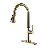 Nouvel arrivage usine : Robinet de cuisine moderne 3-en-1 extractible, monotrou, monocommande, à poser sur comptoir, finition brossée, eau froide et chaude, céramique
