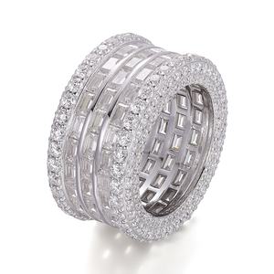 แหวนมอยส์ซาไนต์ DEF VVS ทองคำขาวแท้ 18k 14k 10k ดีไซน์หนา แหวนแฟชั่น เครื่องประดับสั่งทำ แหวนหมั้นสำหรับผู้หญิงและผู้ชาย - Product Image 1