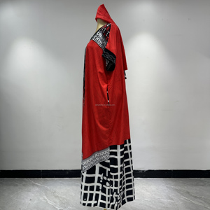 Robe longue élégante pour femme, manches courtes, imprimé décontracté, dernière collection, couleur claire, ornée de strass, style africain, pour soirée, 2026 - Product Image 6