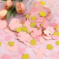 Confettis Automne Thanksgiving Rose Doré Citrouille Feuille d'érable, Confettis Pailletés Petite Citrouille Baby Shower, Fête, Table de Thanksgiving
