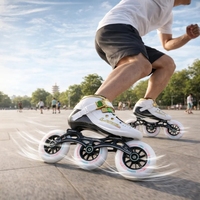 Chaussures de patinage de vitesse professionnelles en fibre de carbone, chaussures d'entraînement à 4 roues, bottes de patinage en ligne, patins à roulettes de vitesse
