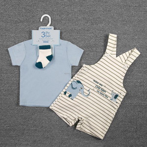 Set di 3 Pezzi Abbigliamento Neonato Estivo con Motivi Cartoon alla Moda, Maglietta a Maniche Corte e Salopette per 6 <span class=keywords><strong>Mesi</strong></span> - Product Image 4