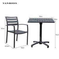 Ensemble de table à manger extérieure en aluminium extensible et réglable, mobilier de jardin commercial moderne en métal pour café