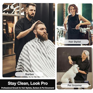 Blouse <span class=keywords><strong>de</strong></span> travail imperméable en polyester à manches courtes sans col pour femmes, idéale pour salons <span class=keywords><strong>de</strong></span> coiffure et instituts <span class=keywords><strong>de</strong></span> beauté, personnalisable avec logo - Product Image 2