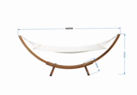 Hamac en bois de luxe moderne avec support, cadre en arc robuste, lit balançoire d'extérieur pour hôtel, villa, mobilier de patio
