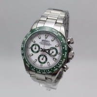Montre à mouvement VK63, montre argentée avec calendrier, matériau en acier inoxydable 904L, six aiguilles, chronographe segmenté, montre pour homme