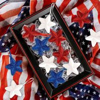 Bahan Gelembung Bintang Lima Sudut Hari Kemerdekaan Amerika DIY 24 Buah Dekorasi Merah Putih Biru 6cm Hiasan Gantung