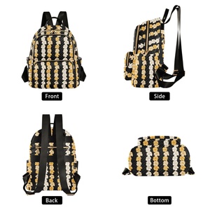 Aloha Style Puakenikeni <b>Lei</b> Design Quilted Polyester Travel School Bag Small Girls Rucksack Hawaii Custom Backpack With Logo - Product Image 2