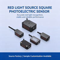 Sensor fotoeléctrico cuadrado con fuente de luz láser, supresión de fondo, interruptor fotoeléctrico cuadrado, reflexión specular