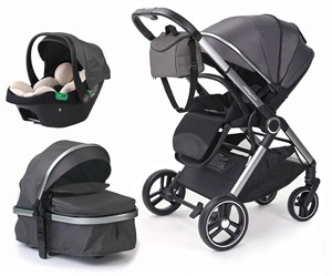 Passeggini per Bambini Passeggino Pieghevole di Lusso 4 in 1 con Seggiolino Auto e Carrozzina Alta Visibilità, Set Passeggino 3 in 1 - Product Image 2