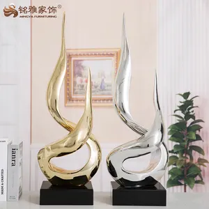 Sculptures Home Decoration Electroplating Gold Color Abstract Resin Decor Crafts Sculptures