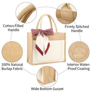 Sac de shopping en jute réutilisable et écologique, grande capacité, design élégant et sobre - Product Image 6