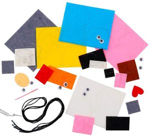 Bán buôn handmade <span class=keywords><strong>DIY</strong></span> người lớn trẻ em sống câu chuyện sang trọng Woodland động vật cảm thấy con rối ngón tay đầu tiên may Kit - Product Image 4