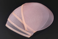 Une seule pièce/lot de bonnet de perruque en dentelle suisse mono-filament beige réglable avec un filet à cheveux élastique snood