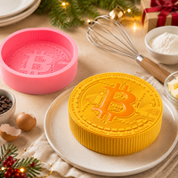 AKOKO Moule en silicone de 7 pouces pour gâteau mousse géant, motif pièce de monnaie, forme cylindrique, pour desserts et pâtisseries, idéal anniversaires et fêtes