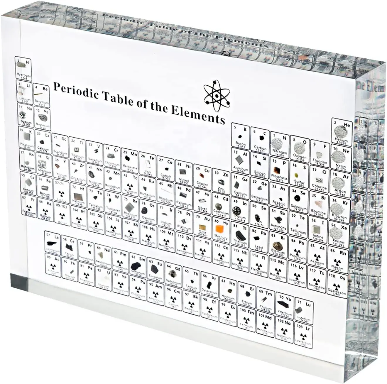 Bloques de construcción acrílicos de cristal para manualidades, Mesa Periódica de diseño de elementos, Material Real, manualidades, educación escolar