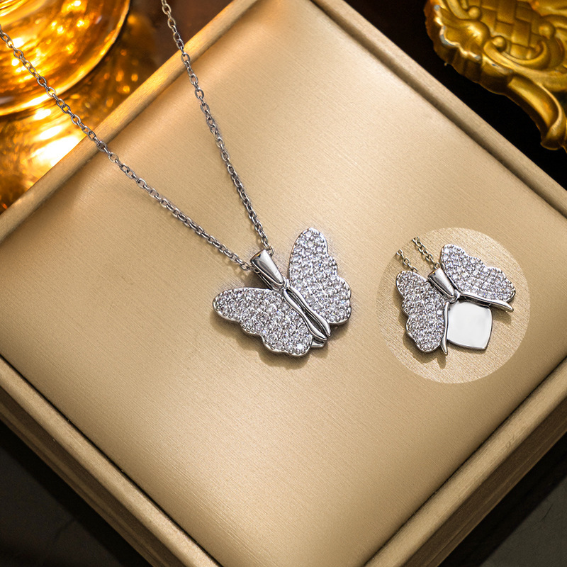 silver butterfly necklace