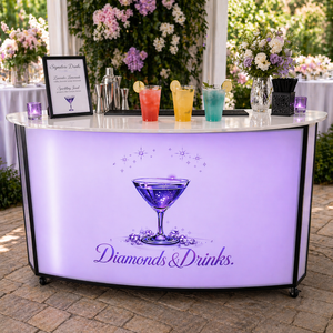 Barra Plegable Personalizable, Mueble de Barra Curva Plegable con Luces y Logotipo en Venta - Product Image 4