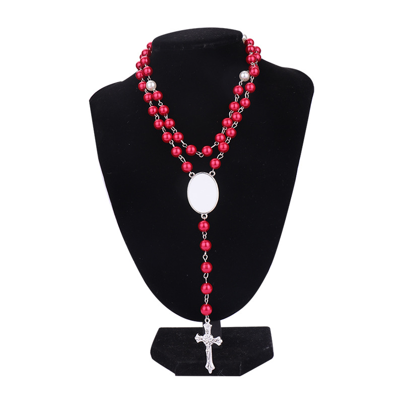 Collier chapelet à transfert thermique rouge sx052-rd