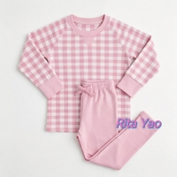 Ensemble de vêtements unisexe pour bébé automne-hiver, chemises et pantalons à carreaux pour petite fille, ensemble en molleton français monogrammé pour bébé garçon 2026