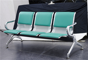 Cojín de cuero PU de acero metálico moderno, silla de espera para <span class=keywords><strong>aeropuerto</strong></span>, hospital, escuela, estación de autobuses, puerto - Product Image 5