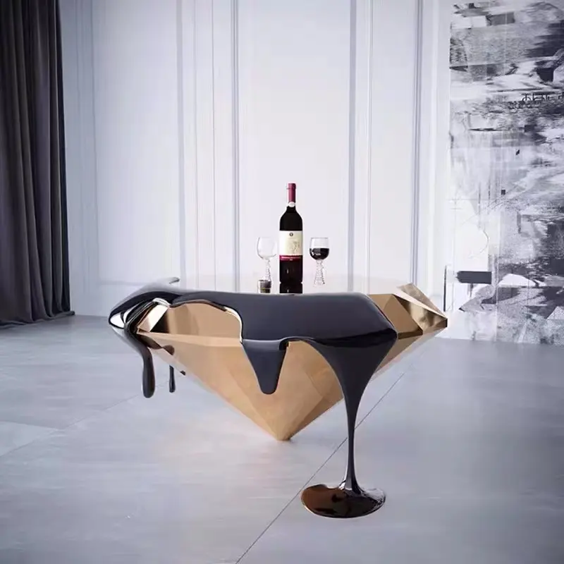 Nordic Luxus Beistell tisch Freizeit Fiberglas Diamant inspiriert Couch tisch kleinen Beistell tisch Großhandel
