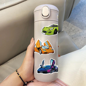 Impresión personalizada chico portátil botellas <span class=keywords><strong>de</strong></span> agua monopatín <span class=keywords><strong>casco</strong></span> teléfono guitarra vinilo coche calcomanías dibujos animados JDM pegatinas <span class=keywords><strong>de</strong></span> carreras - Product Image 4