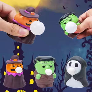 Juguete de Burbujas de Calabaza Fantasma de Halloween, Juguete de Peluche con Burbujas, Juego de Descompresión TPR para Niños y Niñas - Product Image 1