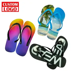 Gedrucktes Logo PVC Strands paziergang Anti-Rutsch-Pe-Board Sublimation Flip Flops Hausschuhe