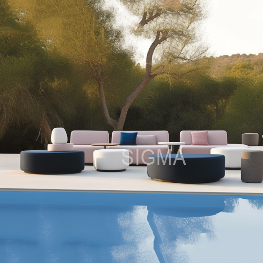 Outdoor Furniture Waterproof One Seat Sofa Outdoor Garden Patio Table Sofa Cushion Seat Chair