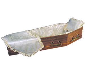 XF054 Doublure de <span class=keywords><strong>cercueil</strong></span> <span class=keywords><strong>en</strong></span> satin de style français personnalisée, intérieur de <span class=keywords><strong>cercueil</strong></span> funéraire avec couverture et oreiller, doublure funéraire à volants - Product Image 4