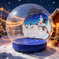 Dôme gonflable transparent pour cabine photo de Noël, maison à bulles avec trampoline et décorations d'Halloween
