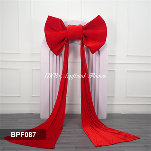 Accesorios Personalizados para Eventos, Lazo Grande de Terciopelo Color Borgoña, Decoración para Bodas, Fondo para Eventos, Lazo para Pared de Flores - Product Image 2