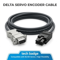Câble de communication série RS232 pour encodeur servo Delta à longueur personnalisée, connecteur mâle DB9, haute flexibilité, équipement d'automatisation