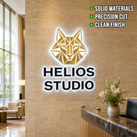 Lettres 3D en acrylique rétroéclairées avec logo personnalisé pour les hôtels modernes, fournisseur de signalétique pour hall d'entrée et réception, lettres halo pour hall d'entrée