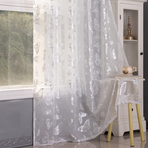 Tende Trasparenti di Lusso con Stampa Floreale in Rilievo Argentato, Stile Nordico Perforato, Semi-Oscuranti, Personalizzabili, Filtranti la Luce - Product Image 3