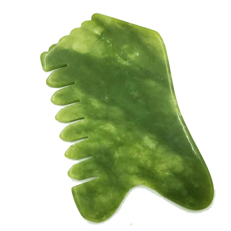 Xiu yan jade green mushroom jade stone scraping massage tool gua sha board jade mushroom