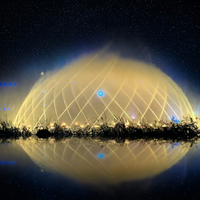 marque grande échelle lac flottant fontaine musicale extérieur décoratif danse spectacle d'eau Performance avec éclairage LED doré
