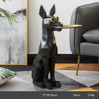 Statue créative en résine de Doberman, sculpture artistique moderne, figurine animale, décoration intérieure, jardin extérieur, salon, sol